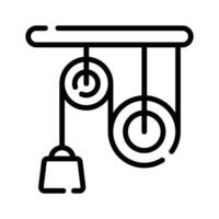 A linear style icon of pulley experiment vector