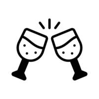 Get this amazing icon of cheers wine glasses in glyph style. vector