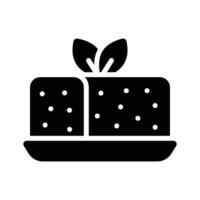 Ready to use glyph style icon of cheesecake serving vector