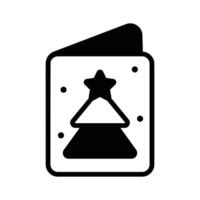 A visually appealing glyph style icon showing christmas card. vector