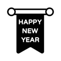 Creatively designed glyph style icon of hanging new year banner. vector