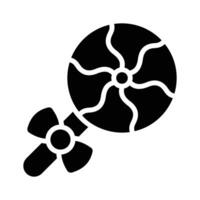 Easy to edit glyph style icon of swirl lollipop with a ribbon bow vector