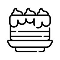 An icon of cake creatively designed in line style vector