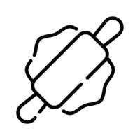 A captivating line style icon of rolling dough vector