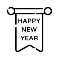 Creatively designed outline style icon of hanging new year banner vector