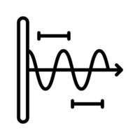 Ready to use outline icon of wave oscillation vector