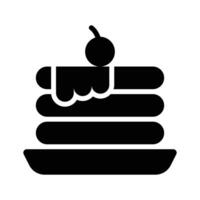 A customizable glyph style icon of pancakes with topping on it vector