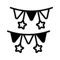 Get this easy to use glyph icon of hanging decorative buntings. vector