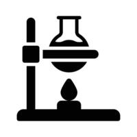 A customizable glyph style icon showing lab heating, vector