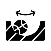 A customizable glyph style icon of ball friction experiment, vector