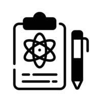 Physics report icon creatively designed in glyph style,. vector