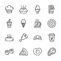 Grab this creatively designed outline collection of refreshment items vector