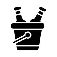Easy to edit glyph style icon showing wine bucket vector