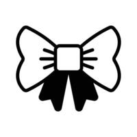 Creatively designed glyph icon depicting festive ribbon bow tie. vector