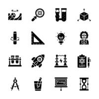 Get this glyph collection of physics practical icons, ready for premium use vector