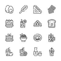 Grab this handy pack of snacks and drink designed in line style vector