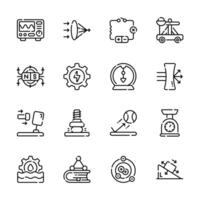 Creatively designed outline collection depicting physics concepts vector