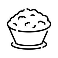 Get hold of this amazing line style icon of boiled rice bowl vector