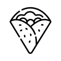 Catch a sight of this line style icon of crepe vector