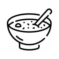 Creatively designed outline style icon of soup bowl vector