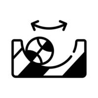 A customizable glyph style icon of ball friction experiment,. vector