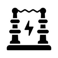 Easy to use glyph style icon of electricity experiment, vector
