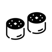 Have a look at this creatively designed glyph icon of sushi roll. vector