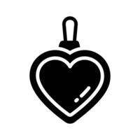 Easy to use glyph style icon of hanging heart ornament vector