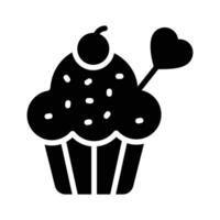 Get a sight of this creamy cupcake glyph style icon vector