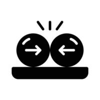 A handy glyph style icon showing collision balls, vector