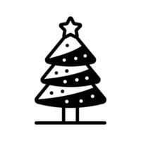 Have a look at this trendy glyph icon of xmas tree with a star on it. vector