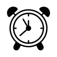 Catch a sight of glyph style icon of alarm clock. vector