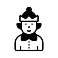 A well crafted icon of elf character designed in glyph style. vector