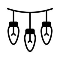 A captivating glyph style icon depicting string fairy lights. vector