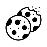 A well crafted glyph style icon of chocolate chip cookies. vector