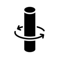Easy to use glyph style icon denoting rotation, vector
