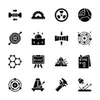 Grab this amazing bundle of science experiments glyph icons vector