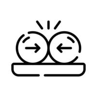 A handy line style icon showing collision balls vector