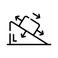 Grab this trendy line style icon showing friction experiment vector