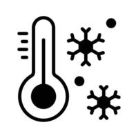 Easy to use glyph icon showing winter temperature. vector