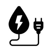 Check out handy glyph style icon of water energy experiment, vector