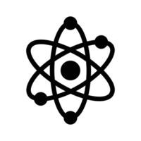 Creatively designed glyph style icon showing atom structure, vector