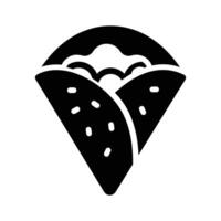 Catch a sight of this glyph style icon of crepe vector