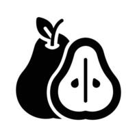 Easy to edit glyph style icon showing pear fruit vector
