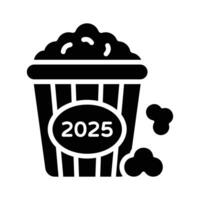 Get a sight of this handy glyph icon of popcorn bucket vector