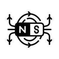 Ready to use glyph style icon of magnetic field,. vector