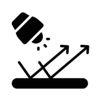 Easy to use glyph style icon of light reflection, vector