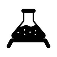 Easy to use glyph style icon of lab beaker, vector