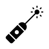 A well crafted glyph style icon of light pointer, vector