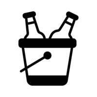 Easy to edit glyph style icon showing wine bucket. vector
